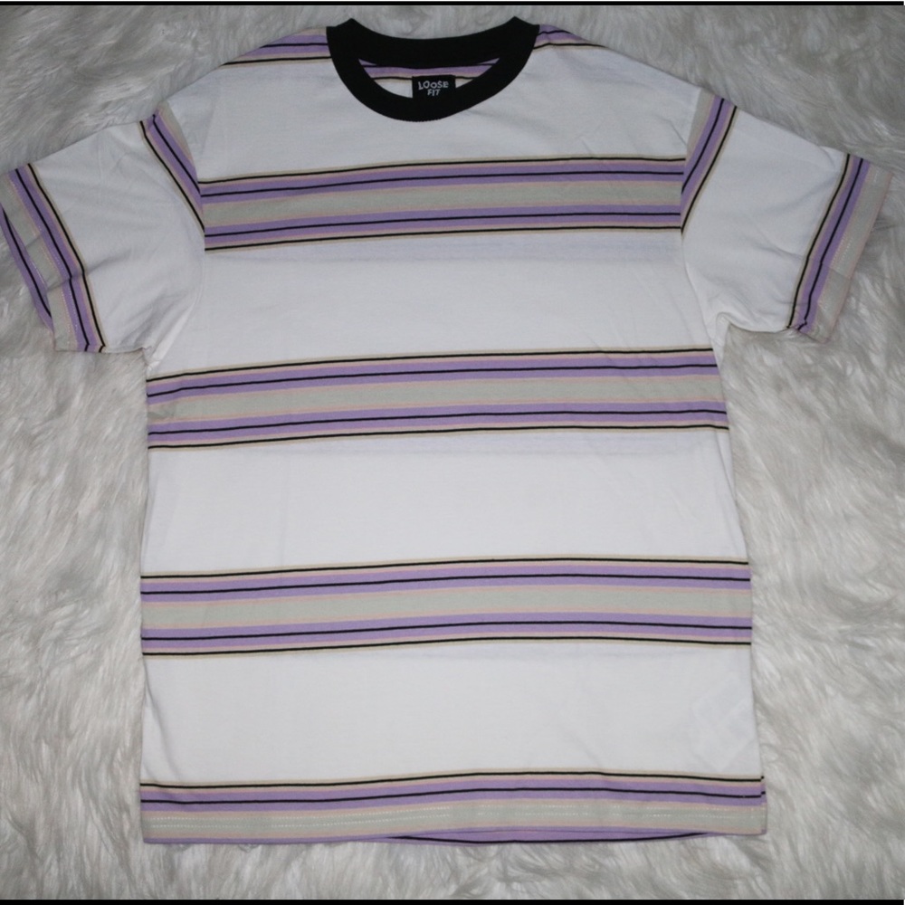White w/ Purple Stripes Shirt